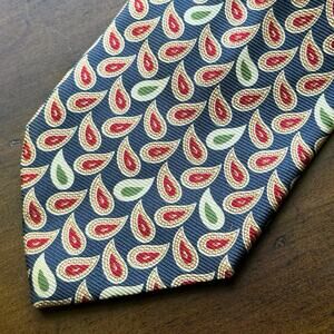 Meeting Street Gentleman Clothiers Vibrant Paisley Print Necktie Tie Silk Italy